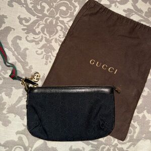 Gucci Black Clutch with Gold Details